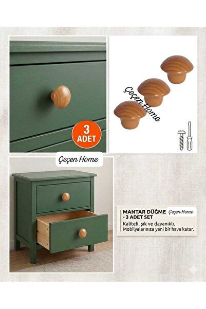 ÇEÇEN HOME (2 bucăți) Mâner tip ciupercă pentru sertar, mâner pentru ușă dula...