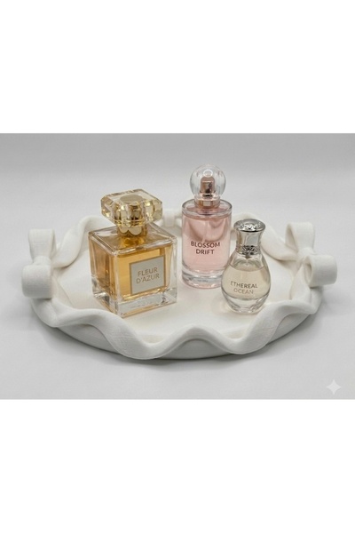 3Dikili design Decorative Tray with Ribbons, Makeup and Perfume Organizer, Je...
