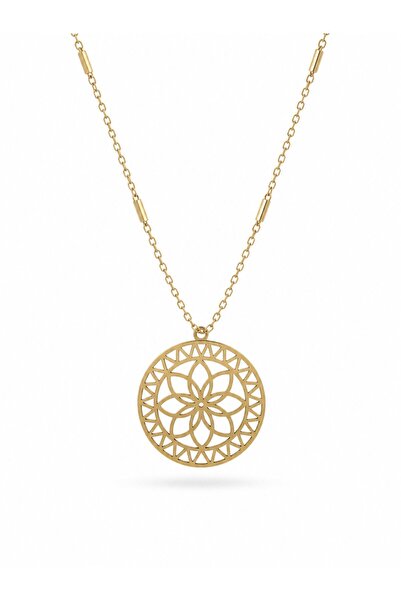 serelya 316L Steel Chain Gold Color Lotus Model Necklace