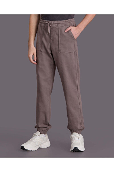 REDTAG Senior Boys Brown Denim Joggers