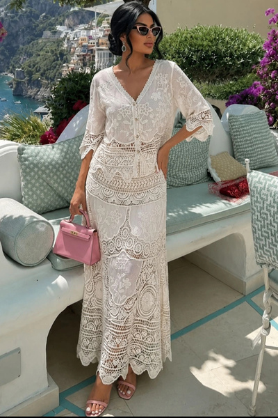 AsprinFashion Imported Lace Embroidered Bohemian Set