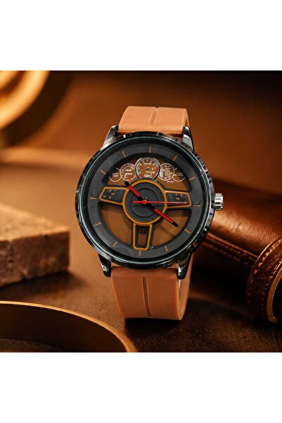 iqraafashion Stylish Brown Analog Sports Watch With Silicone Strap For Men