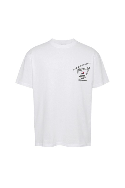Tommy Hilfiger Tricou bărbătesc cu mânecă scurtă, cu logo pe spate, XL