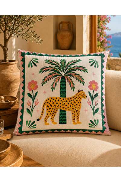 Tilda BSC. & Home غطاء وسادة أمالفي بانثر مزخرف مقاس 43x43 سم بتصميم بوهو متو...