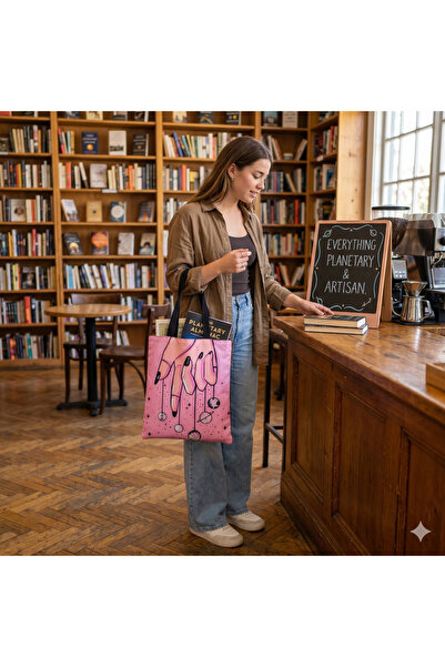 iza Printed Tote Bag with Zipper