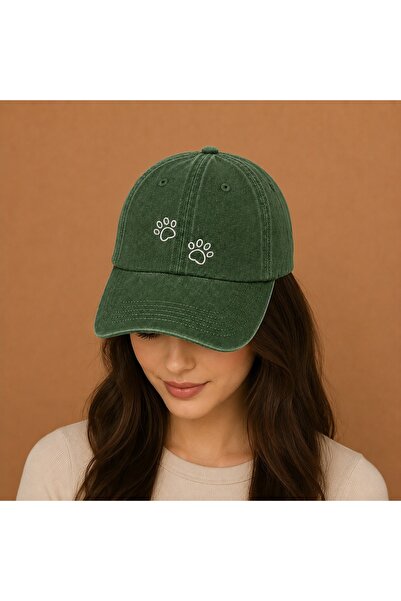 WeavedCo Cute Paw Vintage Washed Hat (Not Printed, Embroidered)