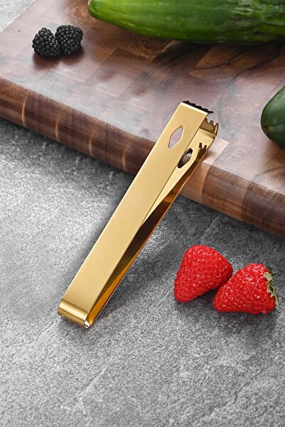 Chavin Steel 16.2 cm Gold Ice and Sugar Tongs Mt128Sr