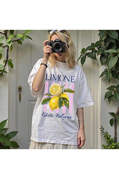 Grafftee Clothing Lemon Printed Unisex Oversize T-Shirt