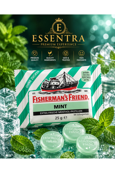 Essentra Home Fisherman's Friend Mint Şekersiz Mentollü Pastil 3'lü 25g Sugar...