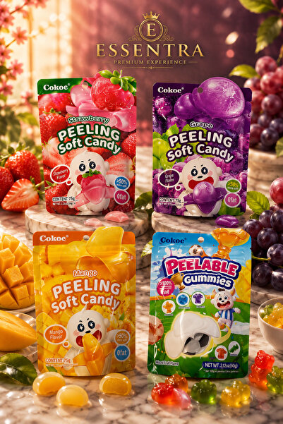 Essentra Home Cokoc Peeling Soft Candy Karışık Meyve Jel Şeker Seti 4'lü Peel...