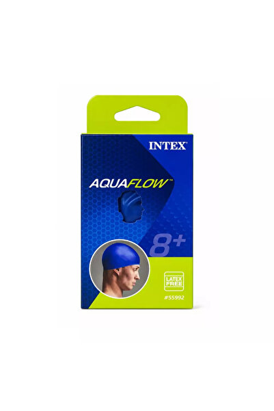 Intex قبعة سباحة من السيليكون خالية من اللاتكس من أكوا فلو - أزرق
