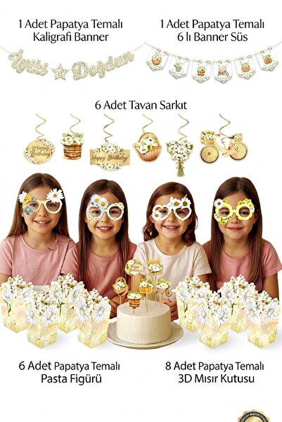 BKMC PARTY Papatya Concept Birthday Decorations and Party Supplies Set - 2026...
