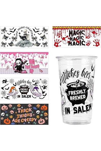 OEM Autocolante Decorative Halloween Set 5 Bucăți Impermeabile Colorate 24x11 cm
