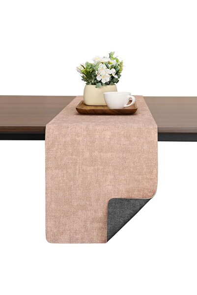 OEM Napron de Masă din Piele Ecologică Modern Gri Roz 30x240 cm