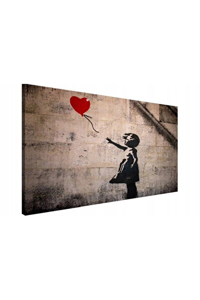 Naklejkomania Tablou pe panza, Banksy, Fata cu balon, Cu rama, Dreptunghiular...
