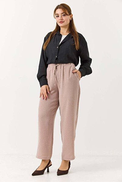 Raneel Kazançlı Alışveriş Women's elastic waist comfortable cut loose trouser...