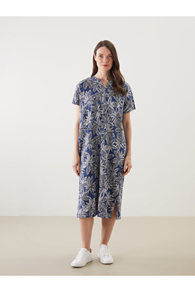 LC Waikiki Rochie în linie A, florală, cu decolteu crestat