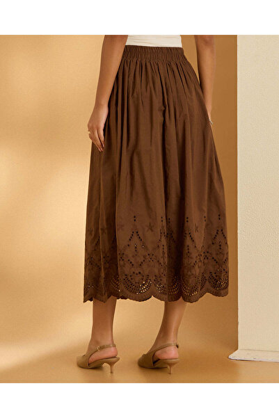 REDTAG Women Brown Flared Skirt