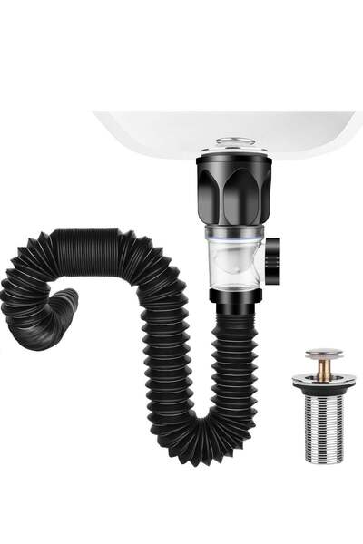 Chielor Bathroom Sink Drain Kit, Bathroom Sink Drains with Flexible & Expanda...