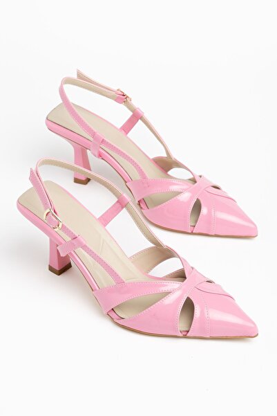 Hayalimdeki Ayakkabı Eleni Women's Pink Patent Leather Buckle Detailed Thin H...