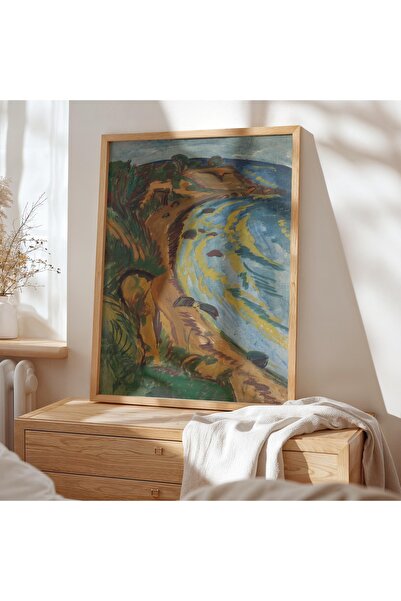 Pegziz Pictură de Ernst Ludwig Kirchner: Fehmarn, peisaj întunecat și malul d...