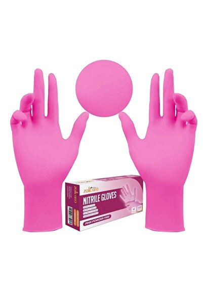 Zalcoon Nitrile Exam Gloves, Pink, Powder Free, Latex Free, Best for Restaura...