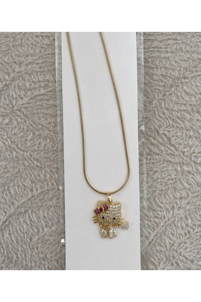 Lucia Luxury Çelik Hello Kitty Gold Kolye