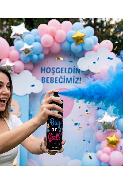 Parti dolabı Cinsiyet Belirleme Spreyi Mavi Duman Gender Reveal Baby Shower K...