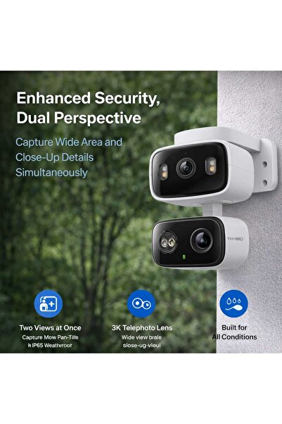 tapo C240D Dual Lens Pan Tilt Security Camera Indoor Outdoor