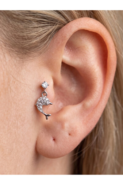 GKCBijoux 316L Kararmaz Çelik Tragus Helix Kulak Piercing Küpesi