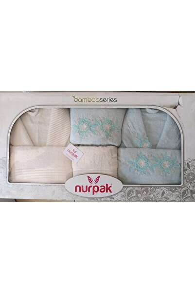 Nurpak Bornoz Takımı 8 Parça Bamboo Serisi