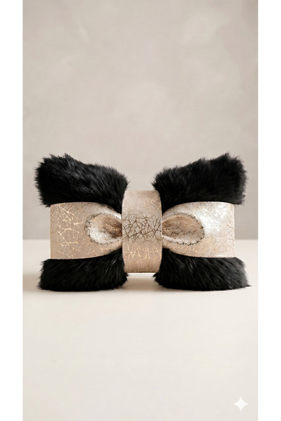 baladı home ev tekstil home collection Lüks Faux Fur Fiyonk Kırlent Kılıfı Pr...