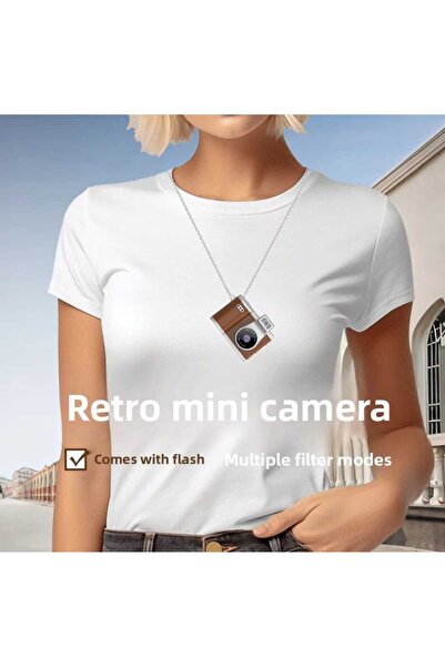 Asfal Mini Dijital Retro Kamera 1080P HD Video Kayıt Ekranlı Fotoğraf Makinesi Anahtarlık Kamera
