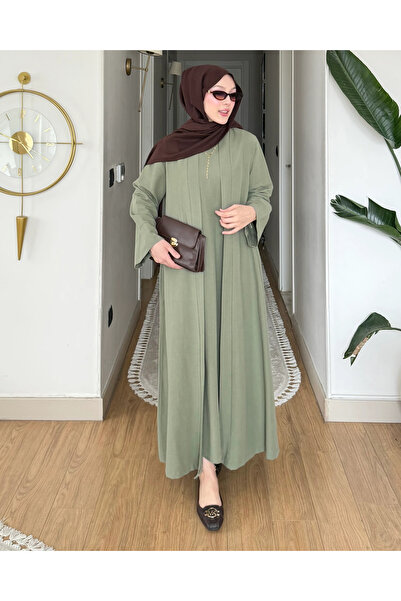 Moda Misali Şal Yaka Kuşaklı Kimono Takım