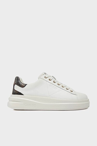 Guess Elbina White Genuine Leather Sneaker Women's Fljelbfal12 Whbro Shoes