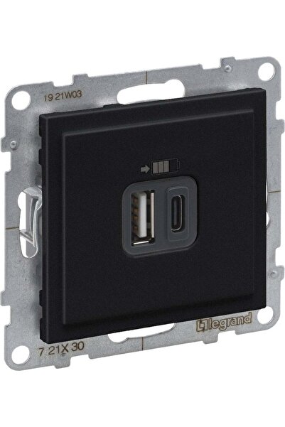 Legrand SUNO Soclu USB Tip A+C 3A 5V negru 721430