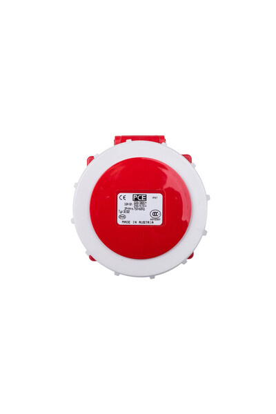 PCE Soclu de bord 16A 5P 400V/75x75/ roșu IP67 POWER TWIST 3152-6