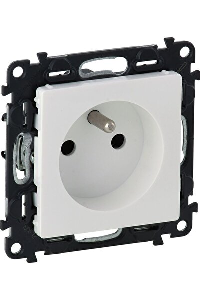 Legrand Priză 2P+Z 16A 250V fără borne cu șurub obturator alb (753185)
