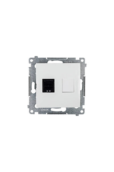 Kontakt-Simon Soclu computer SIMON54 unic RJ45 cat.6 cu obturator alb - D61.0...