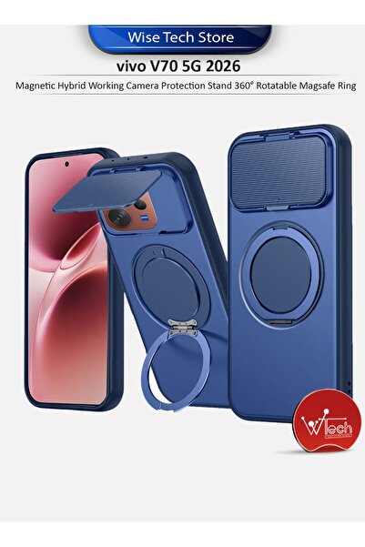 Wtech vivo V70 5G 2026 Magnetic Hybrid Working Camera Protection Stand 360° R...