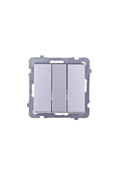 OSPEL Conector triplu Sonata 10AX IP20 argintiu mat (LP-13R/m/38)