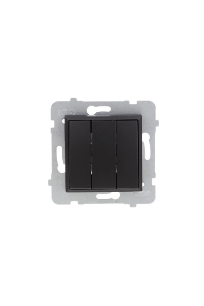 OSPEL Conector Aria triplu metalic negru (LP-13U/m/33)