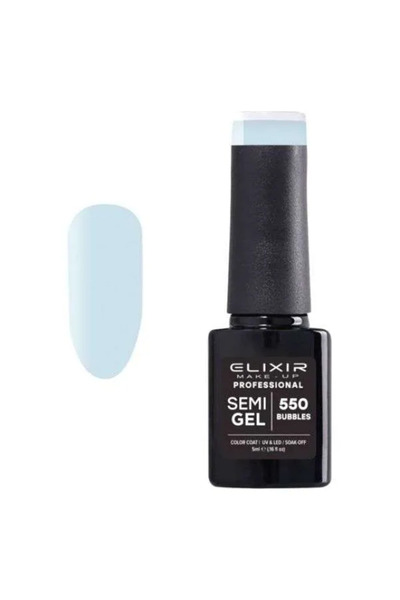 Elixir Επαγγελματικό Ημι-τζελ Ημι-μόνιμο Βερνίκι Νυχιών 550 Bubbles Ανοιχτό Μ...