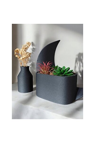 OEM Set decorativ Luna Noir, ghiveci pentru plante suculente și vază minimali...
