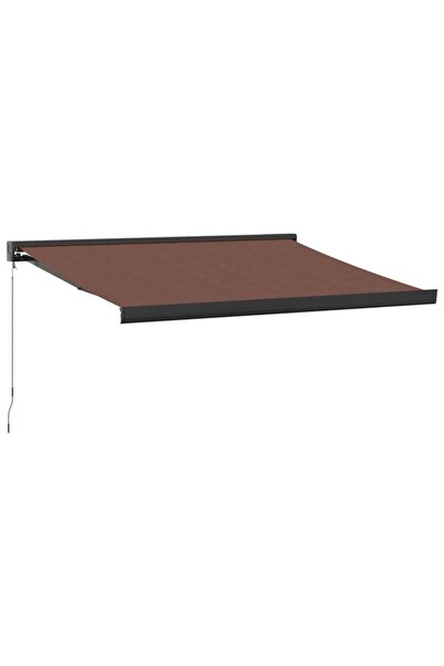 vidaxl Copertină retractabilă manuală, maro, 350 x 250 cm
