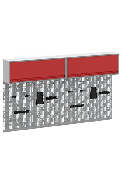 vidaxl Set de 6 dulapuri pentru scule, din oțel vopsit electrostatic roșu