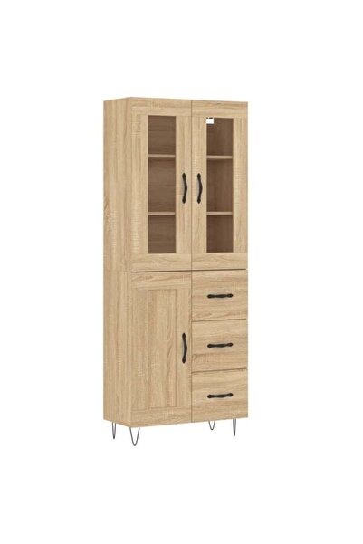 vidaxl Dulap înalt, stejar Sonoma, 69,5 x 34 x 180 cm, lemn prelucrat