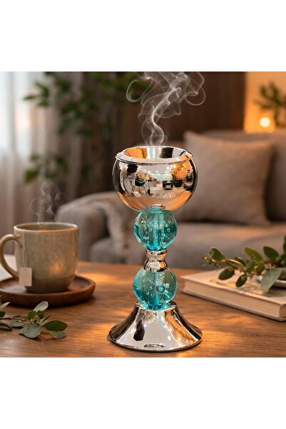 Lavera مبخرة معدن مع كريستال - تصميم مميز -فخمة للديكور والضيافة
