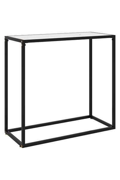vidaxl Masă consolă, alb, 80x35x75 cm, sticlă securizată