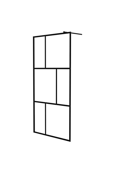 vidaxl Paravan de duș walk-in, negru, 100 x 195 cm, sticlă securizată